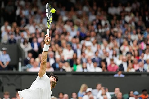 Carlos Alcaraz serves to Ugo Humbert